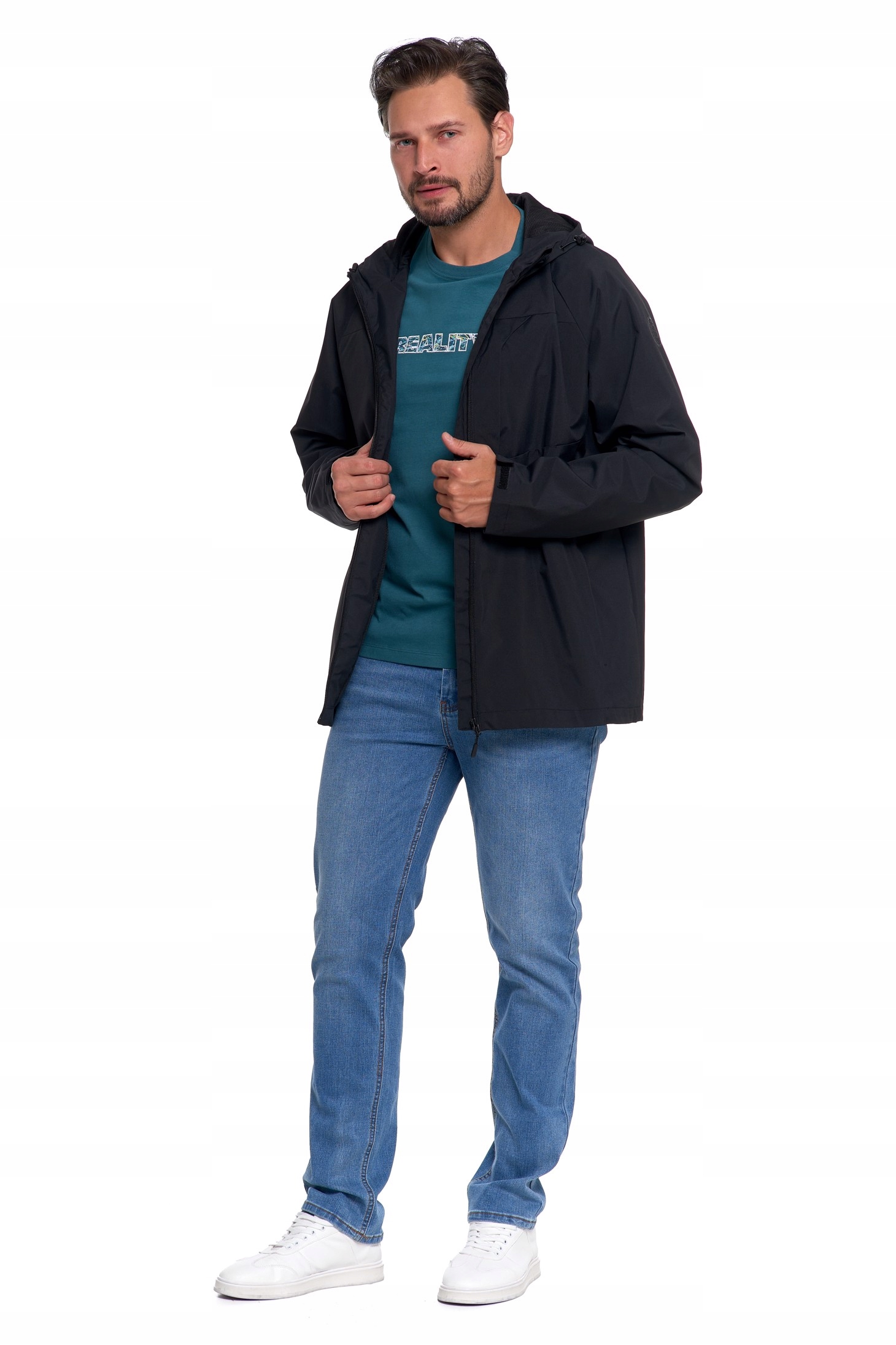 KURTKA PRZECIWDESZCZOWA Z KAPTUREM WIATRÓWKA LEKKA UNISEX MORAJ CZARNA XXL Cechy dodatkowe brak