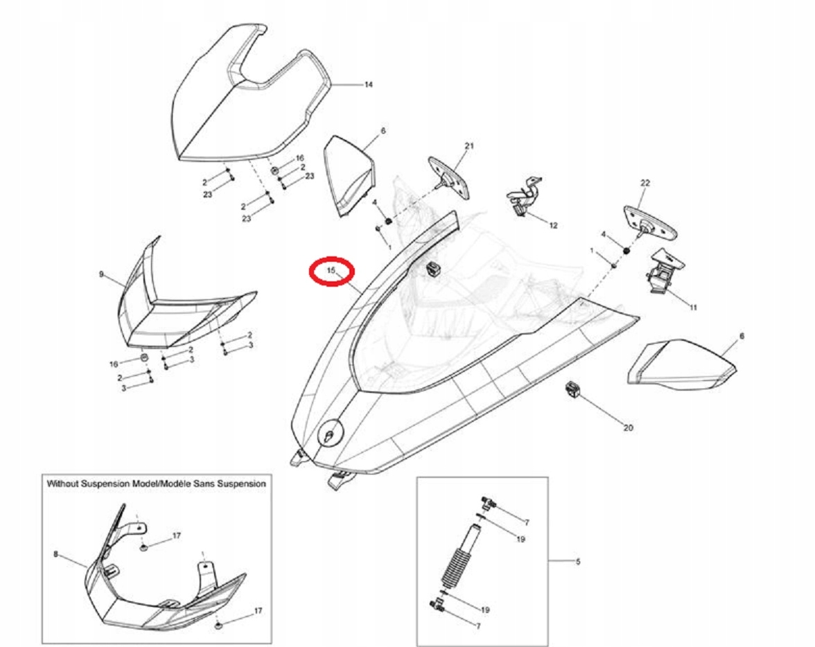 269502315 - Панель перчаточного ящика передняя Sea Doo RXT 2015-2017