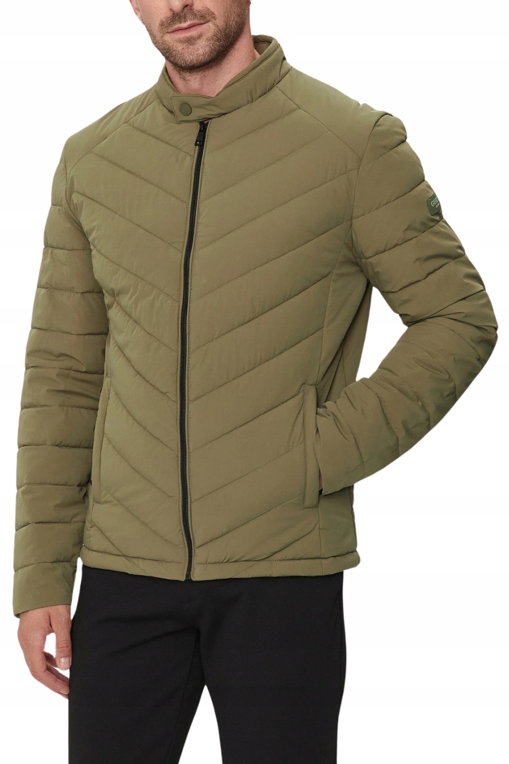 Guess Zelená pánská bunda Biker Jacket XXL