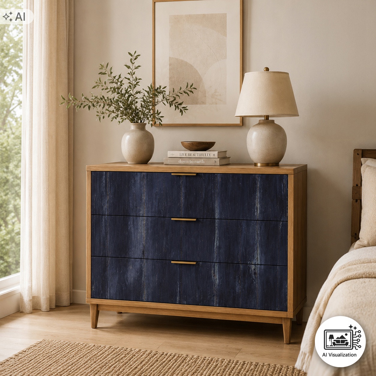 Sada nábytku z morušového papíru na decoupage FPA1070 Botanical Boudoir