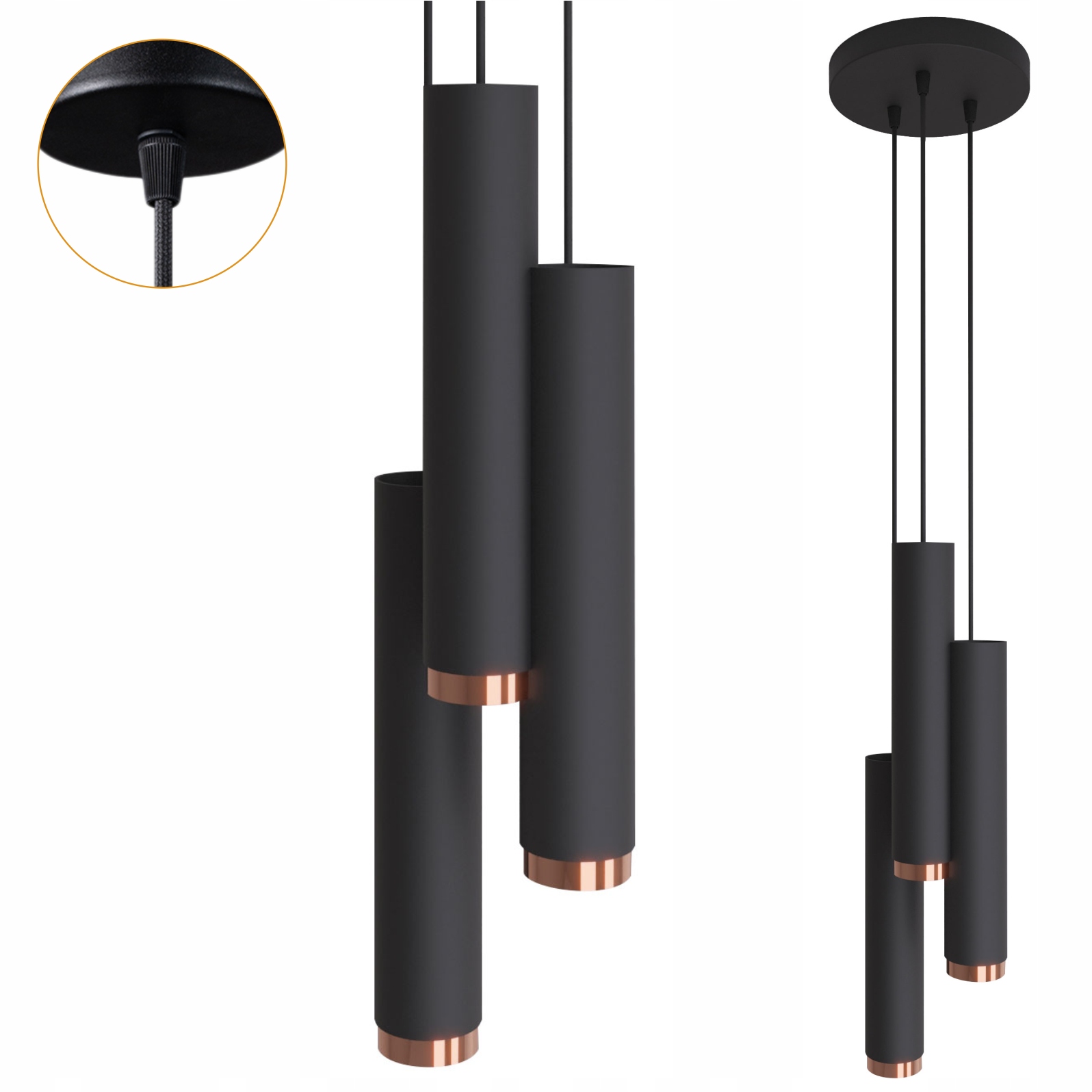 Závěsná Stropní Led Lampa Tuba Cylinder Trubka Zwis Spot Slim Metal 125 cm