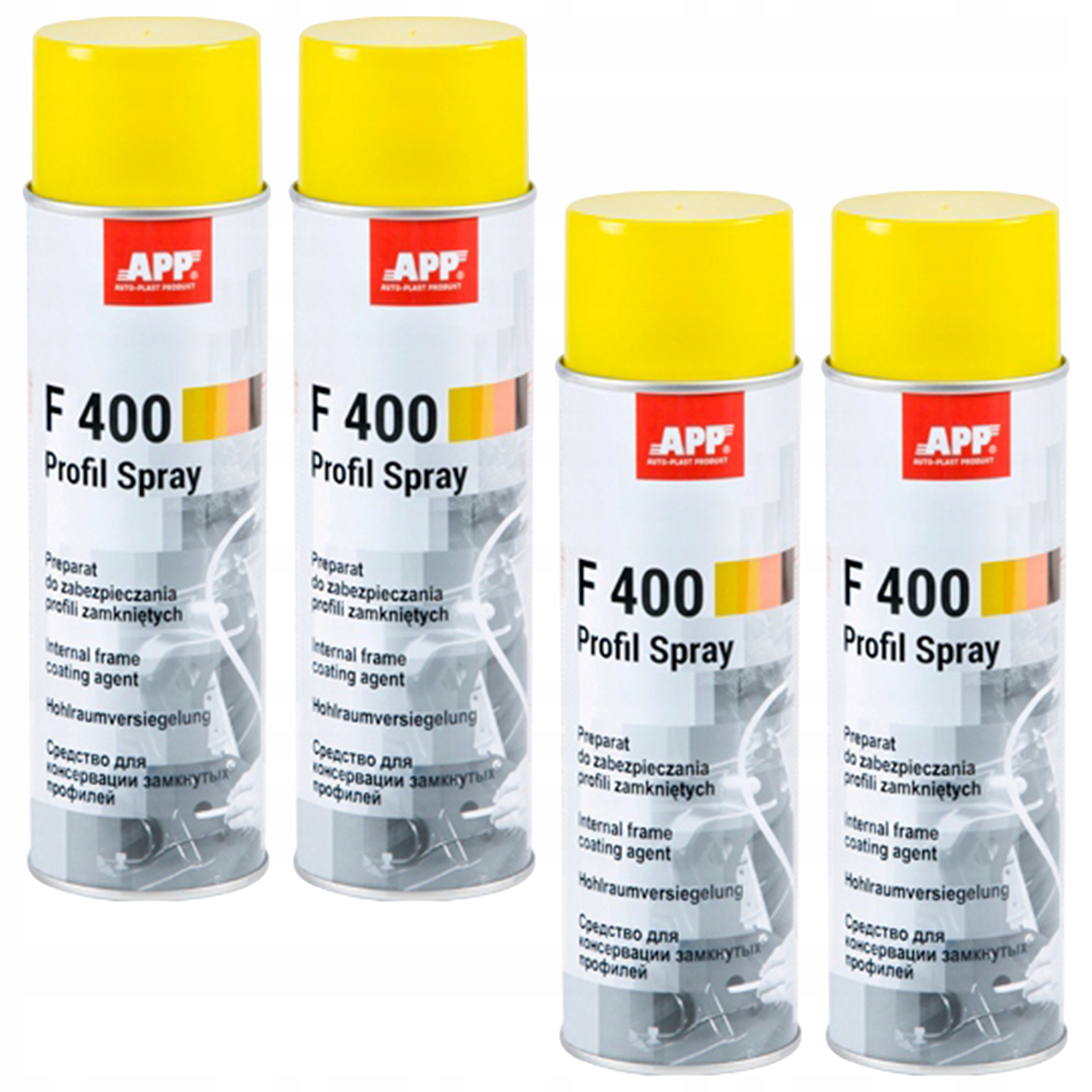 4x Preparat do zabezpieczania profili zamkniętych F400 bursztynowy 500 ml
