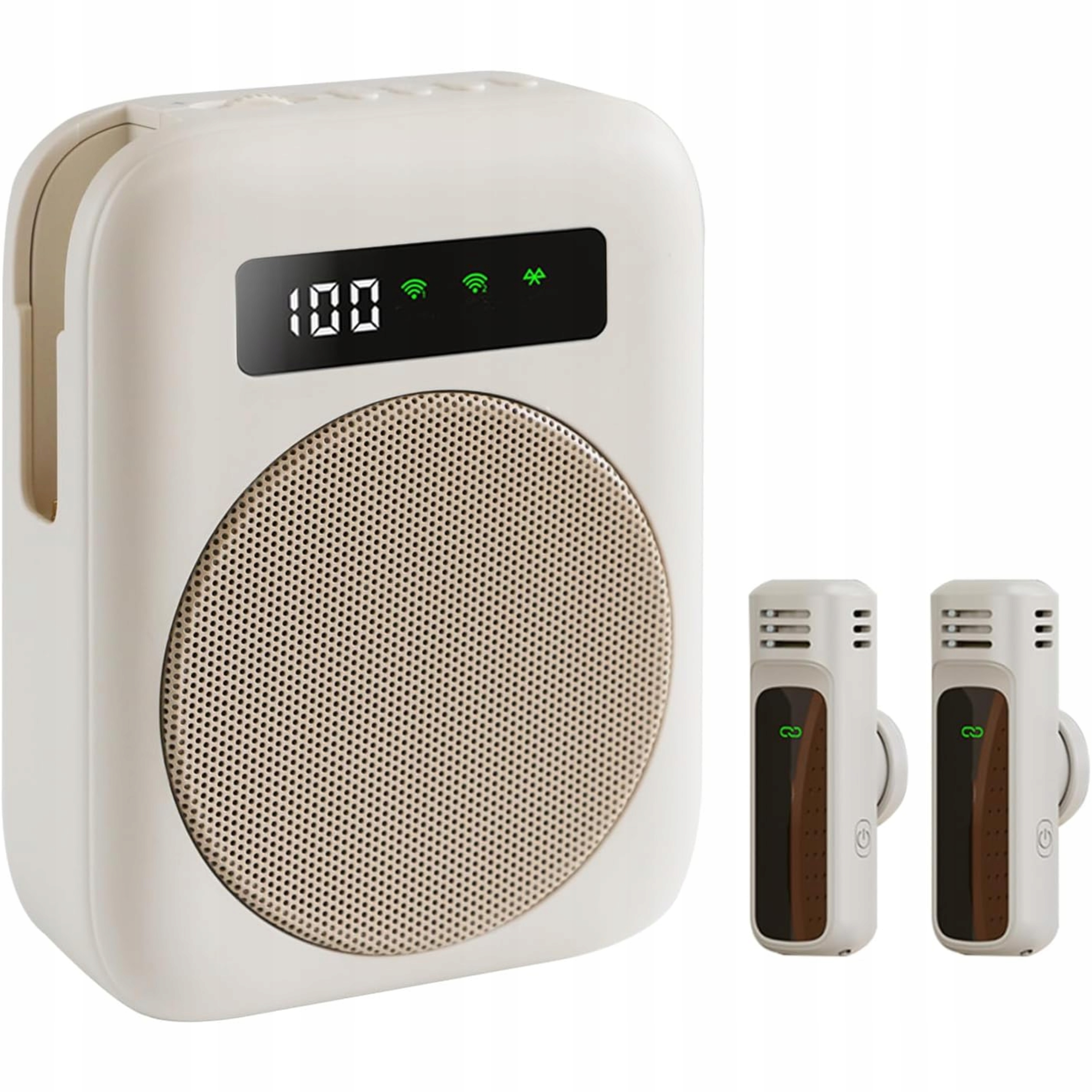 Wzmacniacz Głosu Bluetooth 10W 2000mAh Z 2 Mikrofonami Krawatowymi