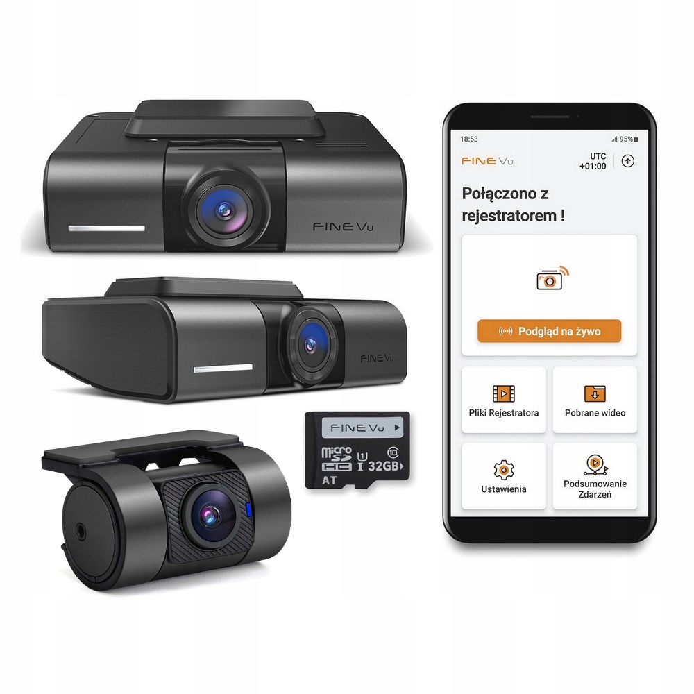Rejestrator samochodowy FineVu WiFi 32GB QHD FHD GPS BAZA RADARÓW Marka inna