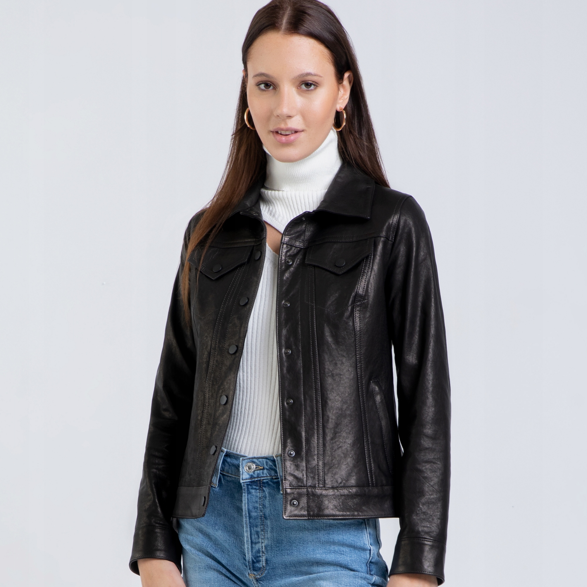 Černá Dámská Kožená Katana Bunda Emili XL