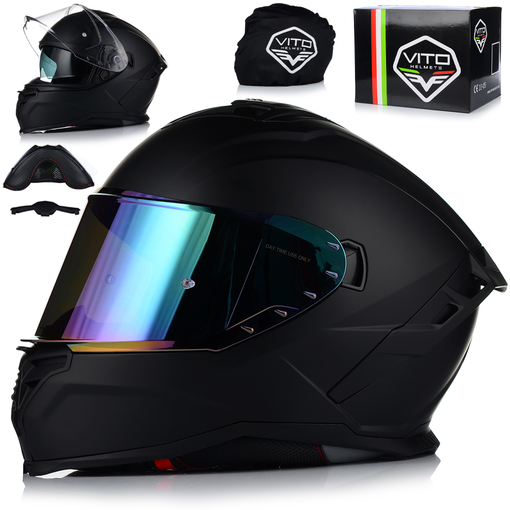 Motocyklová Prilba Vito Presto Matt Integrálna Dúhové Sklo Clona
