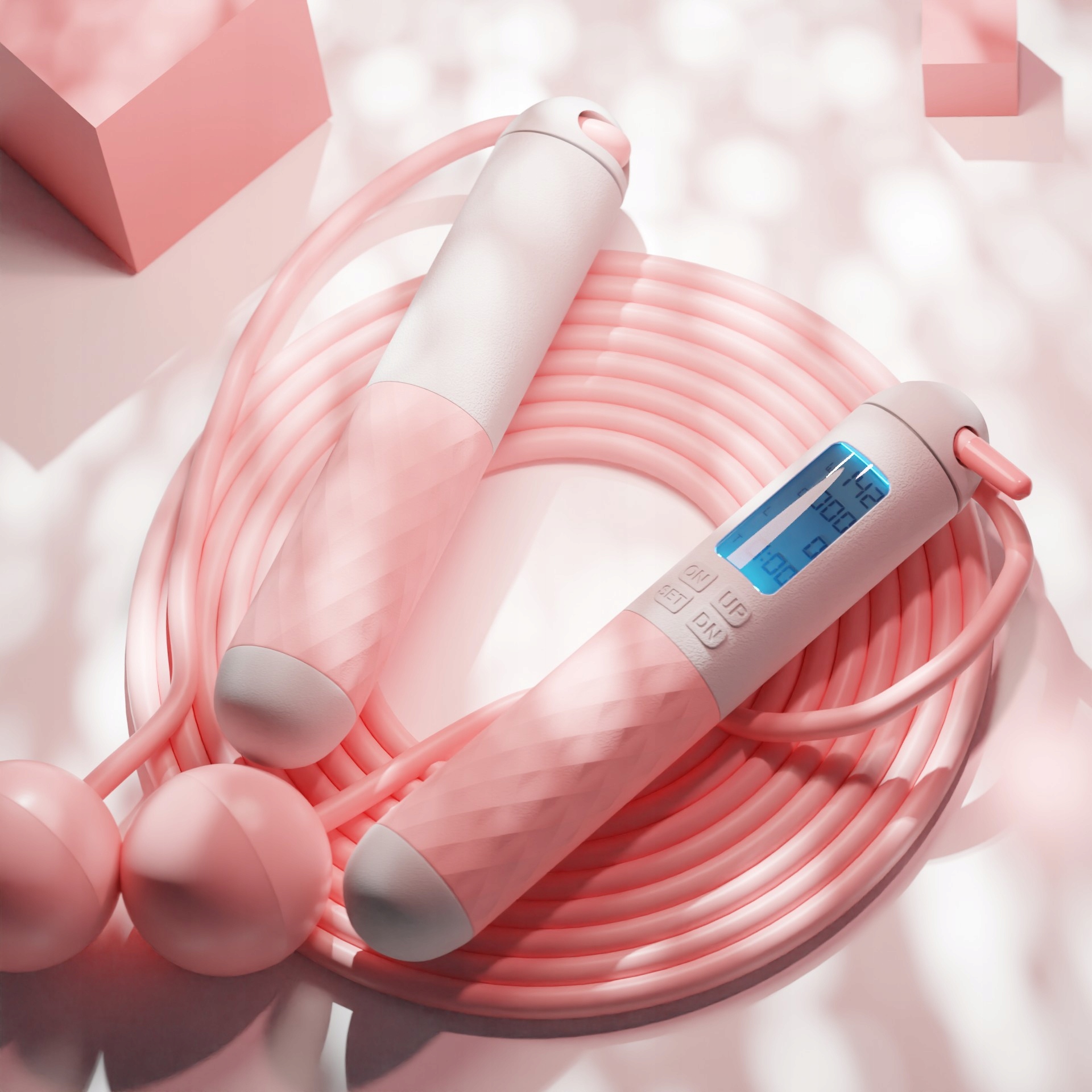 Skakanka z kulkami licznikiem LED regulacją, 280cm Kod producenta 001