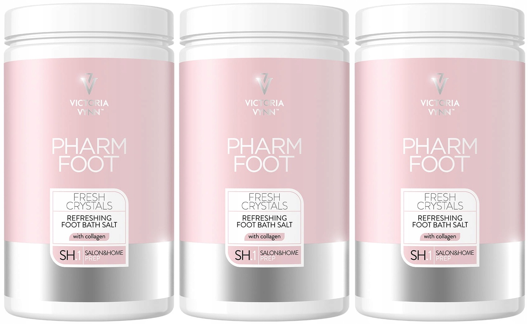 3 x Pharm Foot Osvěžující sůl na nohy s kolagenem 1250 g Fresh Crystals