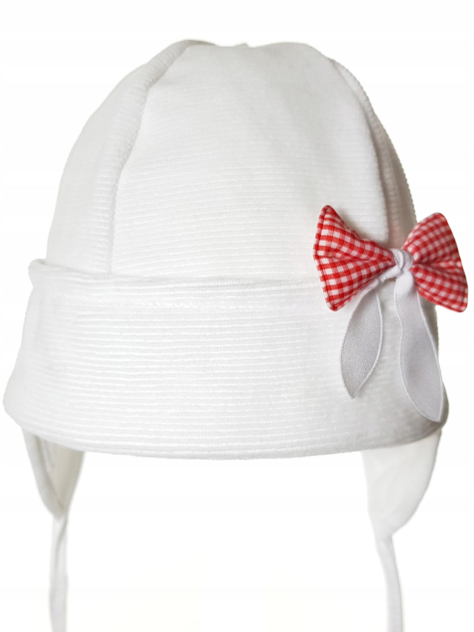 NIEMOWLĘCA CZAPECZKA KOKARDKA Z USZAMI CZAPKA WYPRAWKA DLA NOWORODKA 7KOLOR Rozmiar 34-36 cm