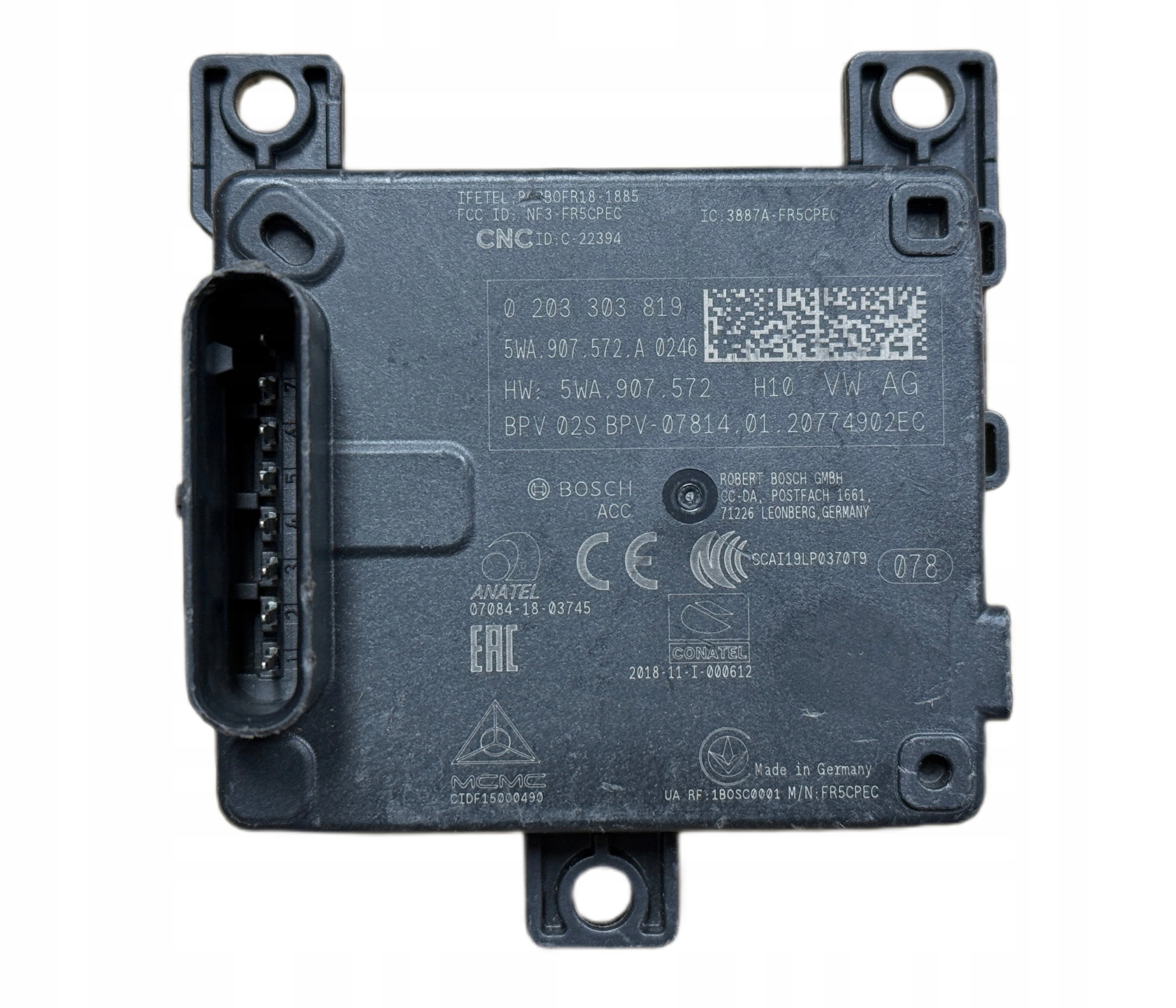 VW AUDI SKODA SEAT RADAR SENSOR ACC DISTRONIC VW AG 5WA907572A