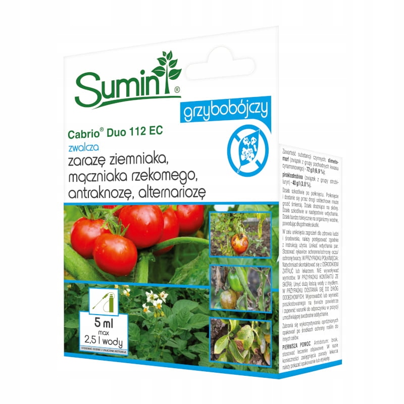 

Cabrio Duo 112 Ec 5ml na zarazę ziemniaka mączniak