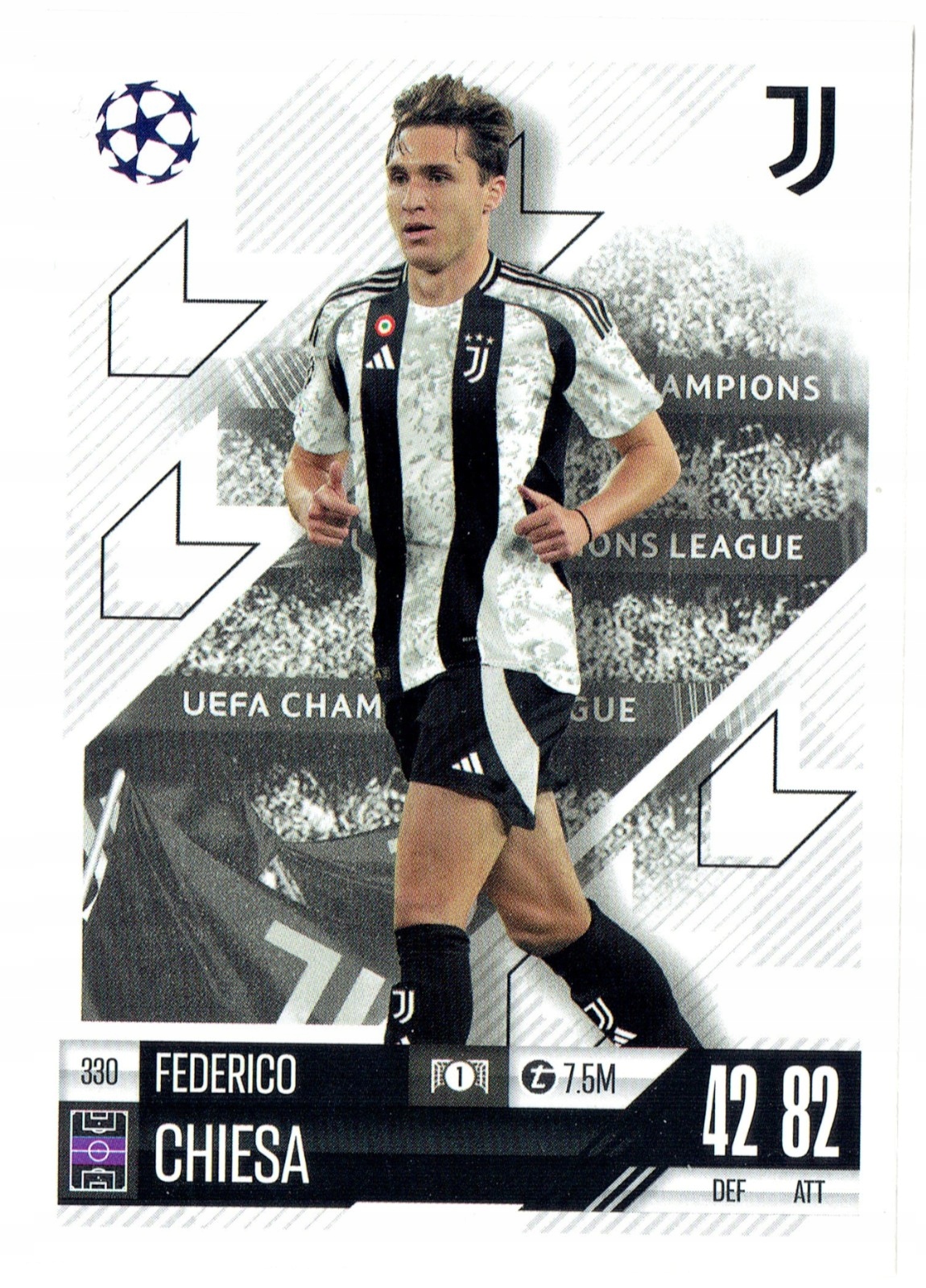 TOPPS MATCH ATTAX 2024-2025 BASE CARD 330 FEDERICO CHIESA JUVENTUS