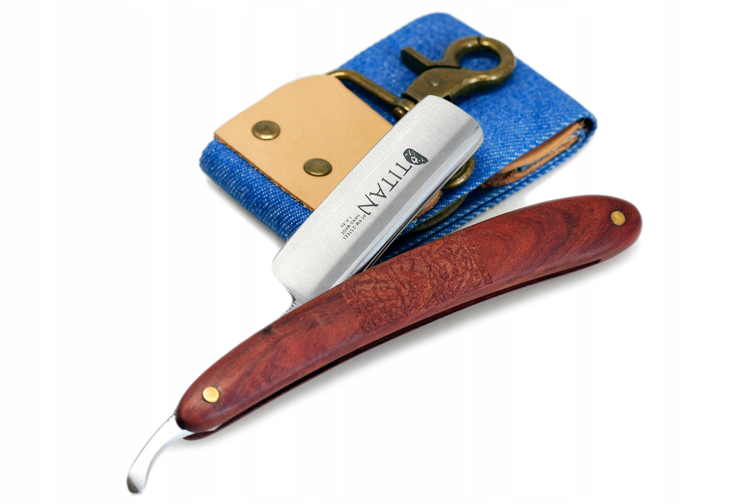 Brzytwa klasyczna do golenia Titan zestaw Pas etui Wklęsłość brzytwy 1/2