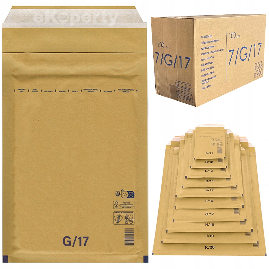 KOPERTY BĄBELKOWE PREMIUM G17 BRĄZOWE 100 SZT. TOP Kolor brązowy