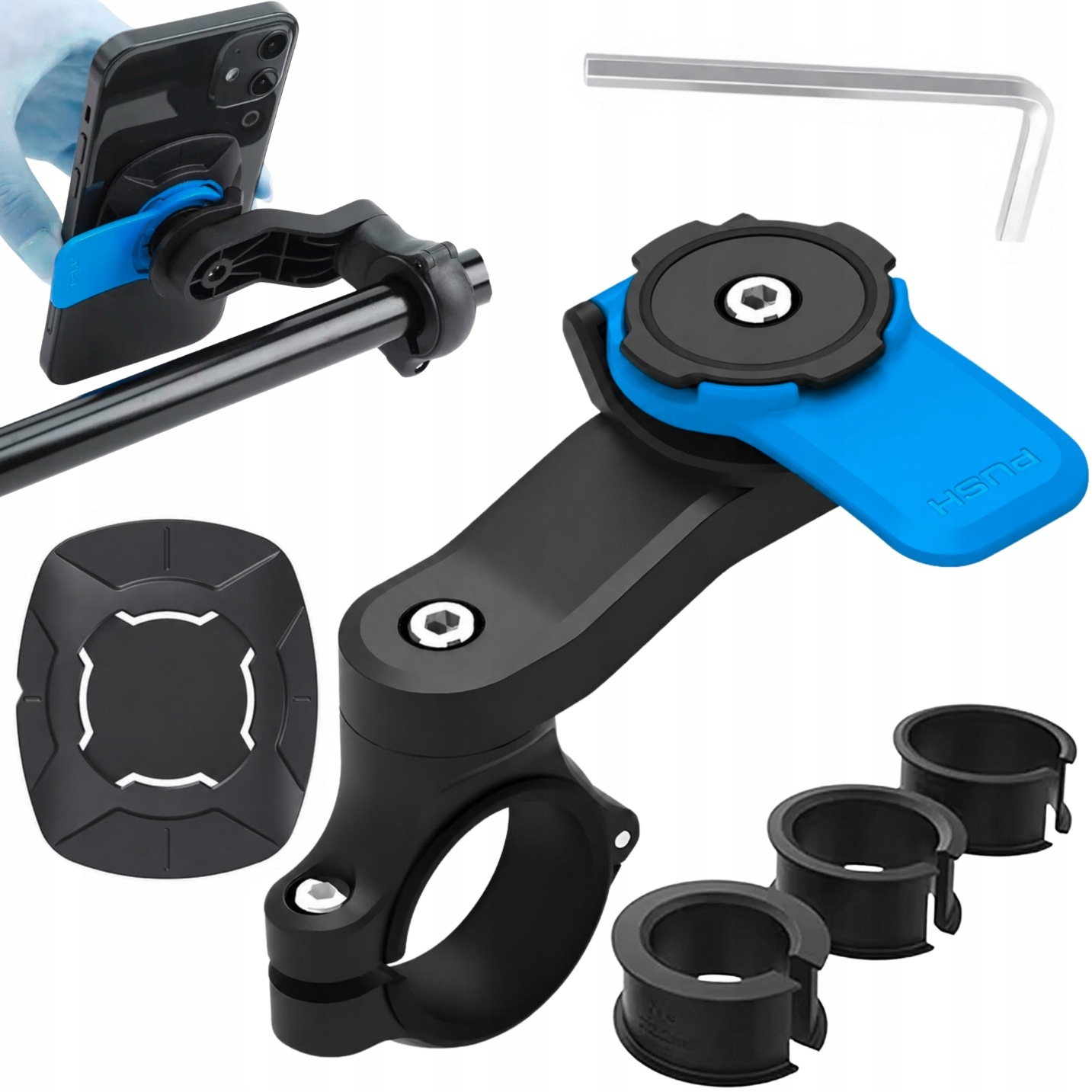 Uchwyt Na Telefon Motocykl Quad Rower Lock Mocny Stabilny Szybki Montaż 360