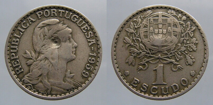 7303. PORTUGALIA, 1 ESCUDO, 1959