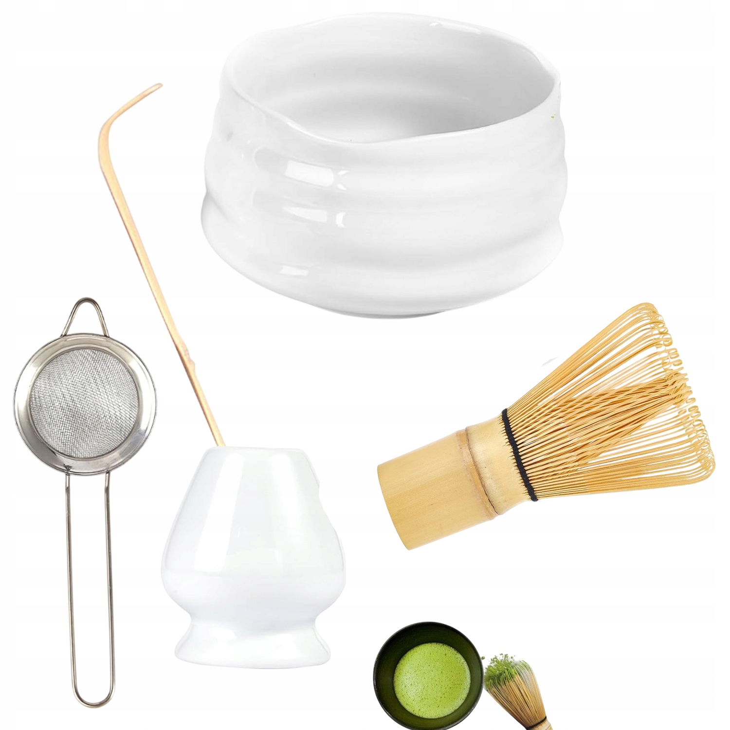 Levně Sada Na Matchu Na Čaj Matcha Nástroj S Keramickou Rukojetí 5KS