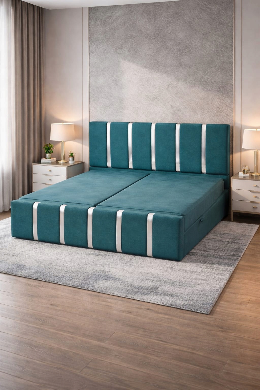 Ložnicová postel 140x200 Kontinentální kontejnery matrace, čalouněná