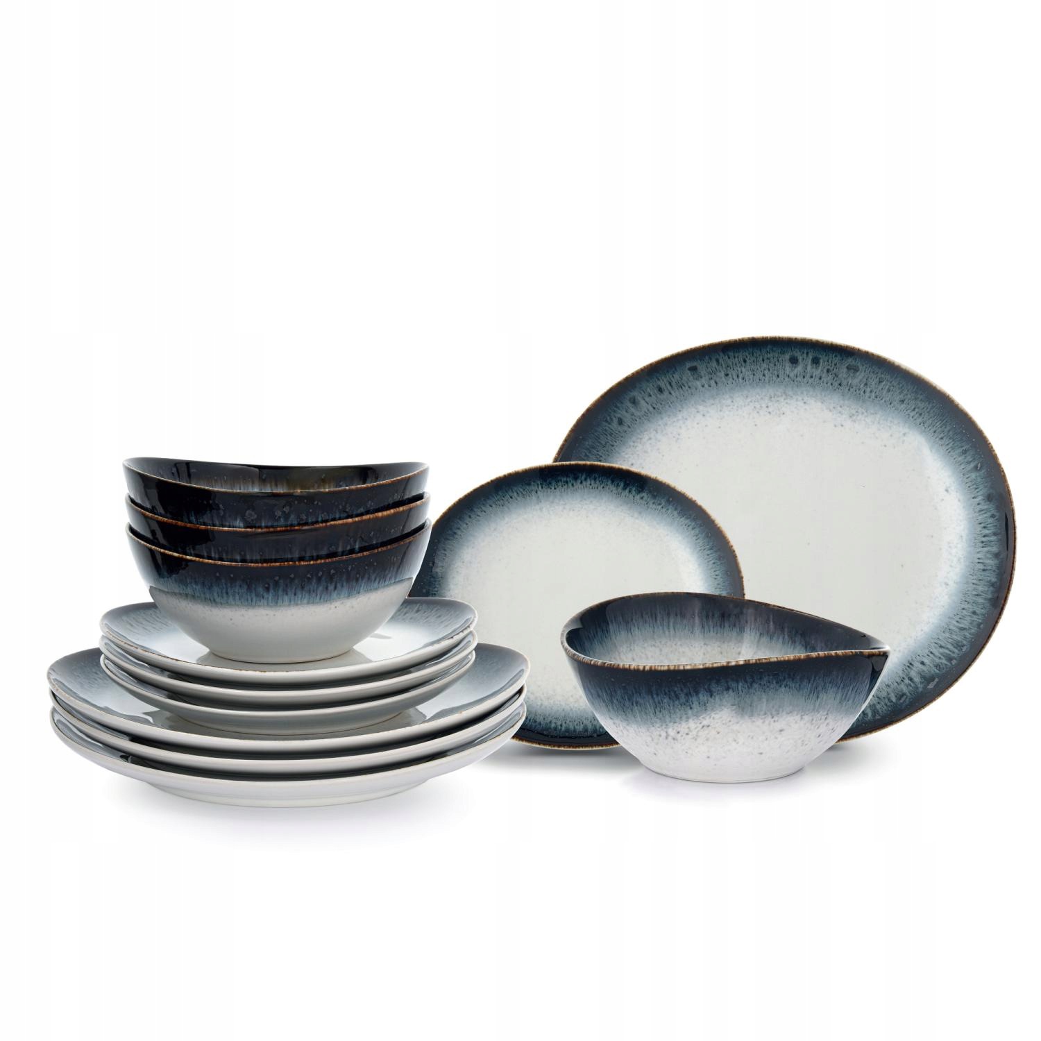 Zestaw Obiadowy Porcelanowy 12 El. Owalny Reactive Glaze Time Dim Duka