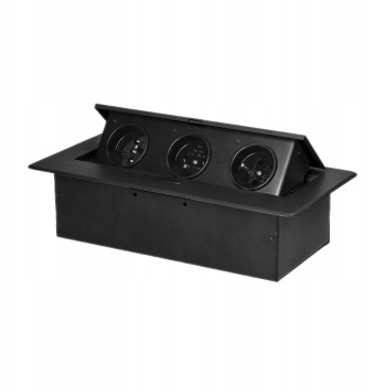 Nábytková Zásuvka Výsuvná Z Desky 3X2PZ, Černá