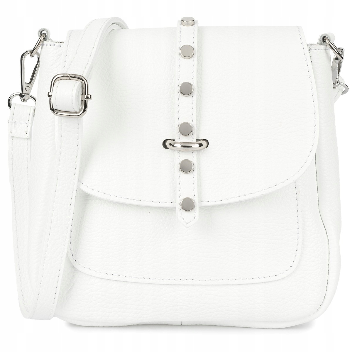 Kožená kabelka přes rameno dámská s klopou Vera Pelle světle zelená x45