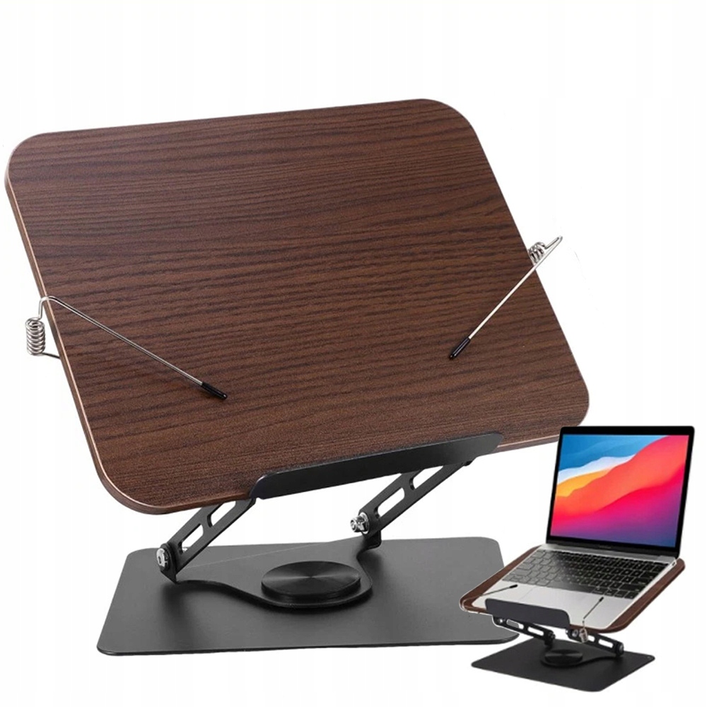 Podstawka pod książki, regulowany uchwyt na książki z obrotową podstawą360°