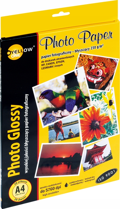 Papier Foto Błyszczący A4 230G/M2 20SZT Yellow One