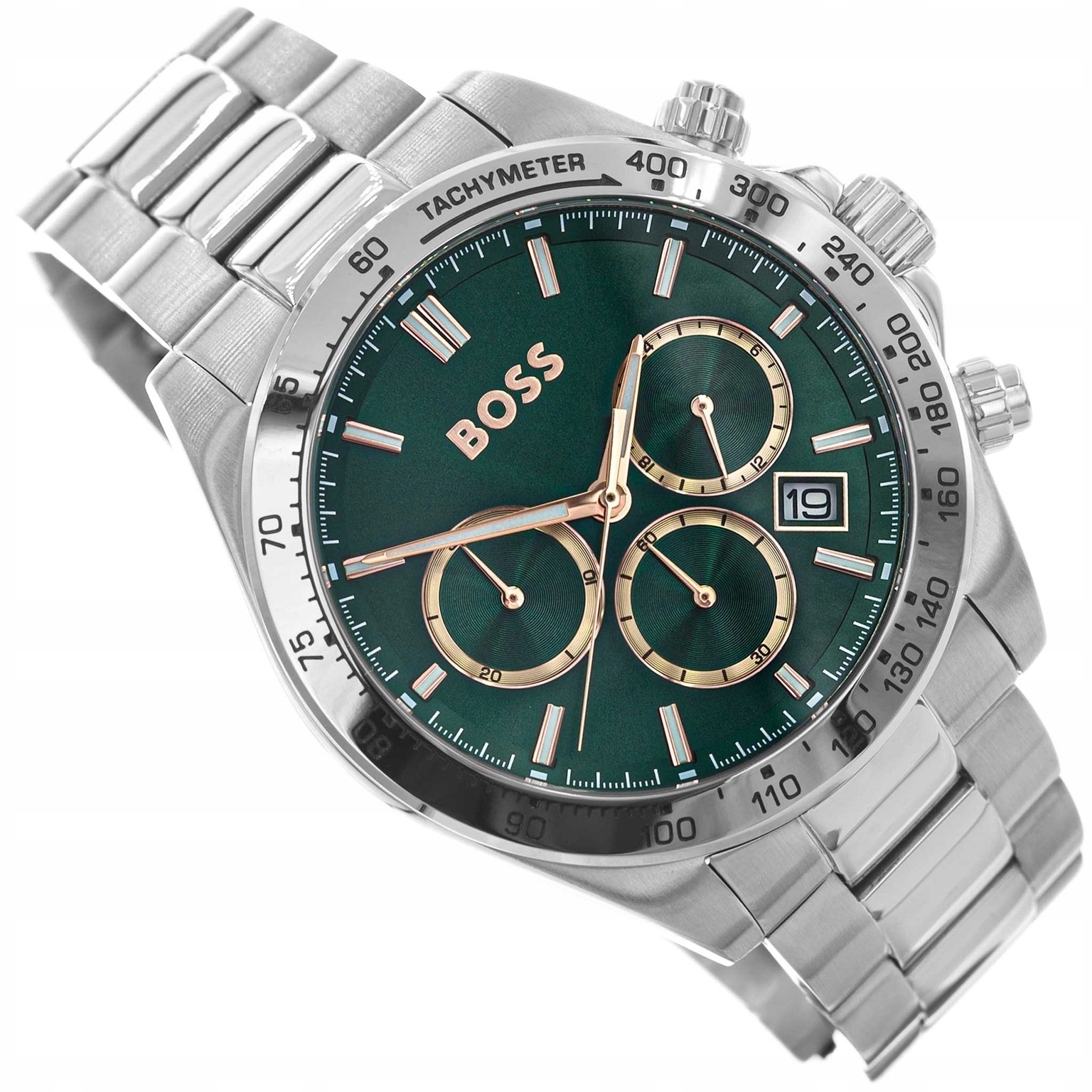 Pánské Hodinky Hugo Boss 1514268 Hero 2.0 Stříbrné Na Náramku Chronograf