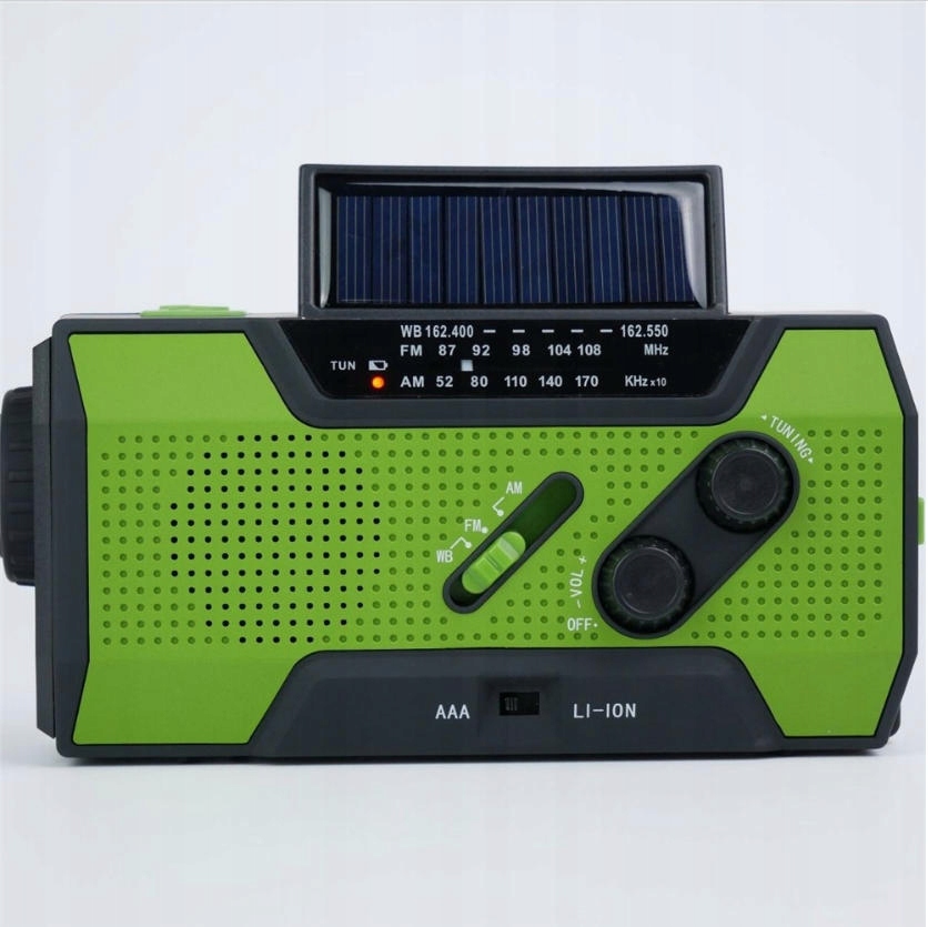 Přenosné Solární Rádio Korbka Alarm Dynamo Nouzová Svítilna 2000 mAh