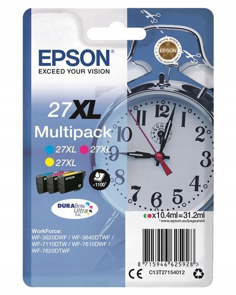 Atrament Epson Multipack 3-farebný "budík" 27XL DURABrite Ultra Ink…