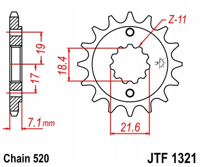 JT JTF1321.13 ZĘBATKA PRZÓD
