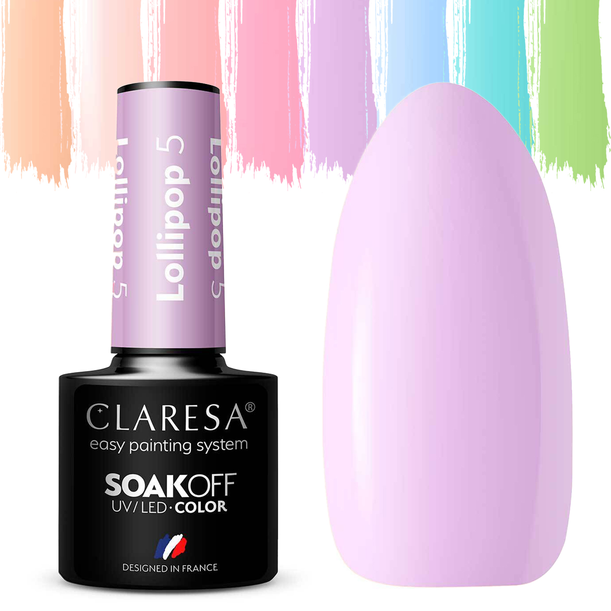 HIT CLARESA pastelowe Lakiery Hybrydowe LOLLIPOP 5