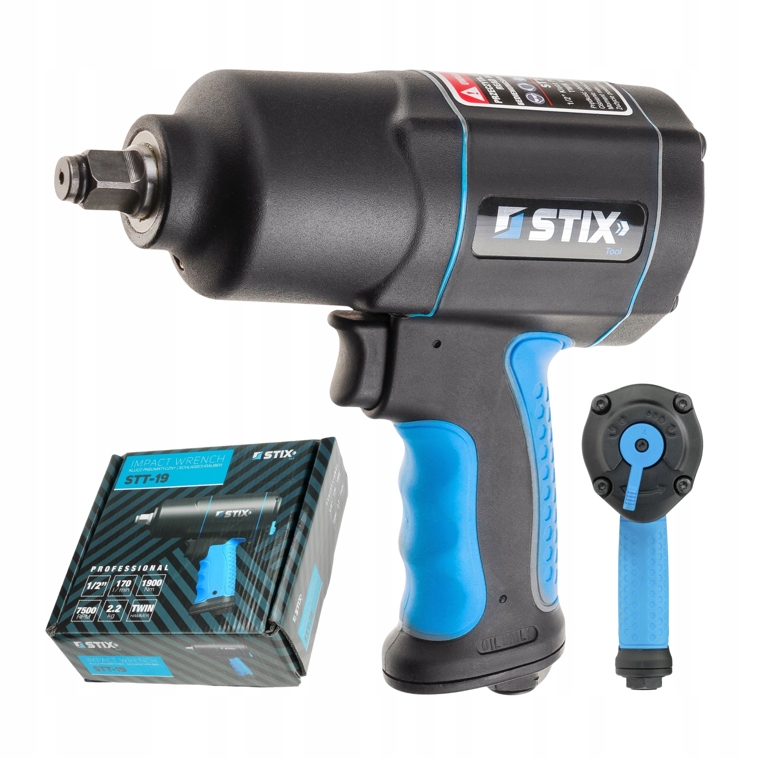 Pneumatický Rázový Utahovák Na Kola Ke Kompresoru 1/2'' 1900NM Stix