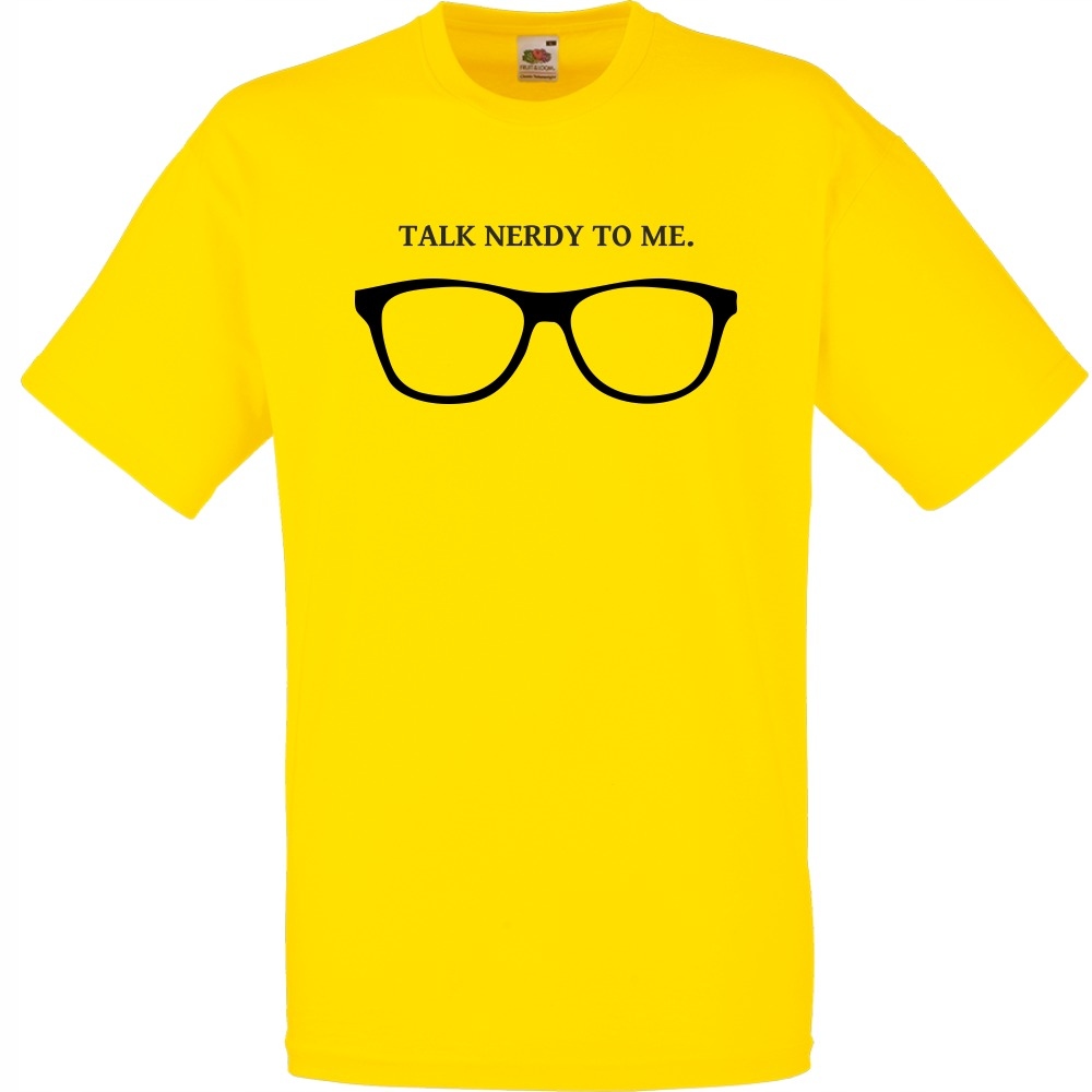 

Koszulka zabawna talk nerdy to me M żółta jaskrawa