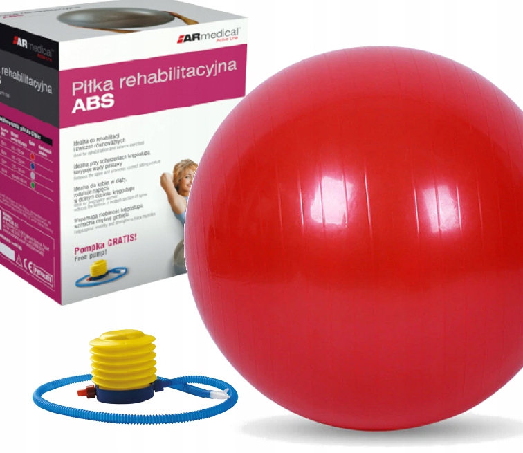 Piłka rehabilitacyjna ARmedical Abs 55 cm czerwona
