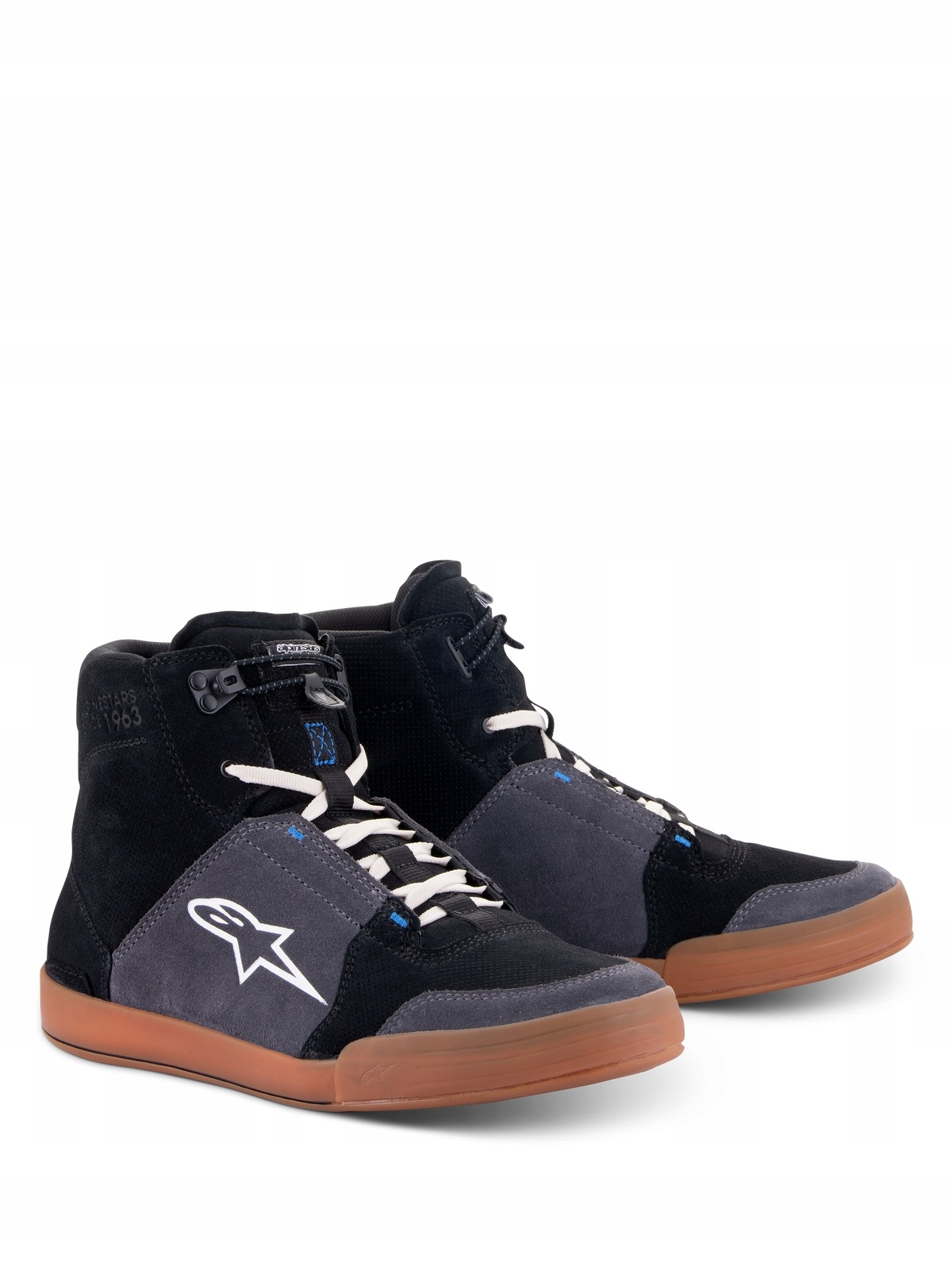 Mestské motocyklové topánky Alpinestars Chrome black-asphalt-gum blue 42