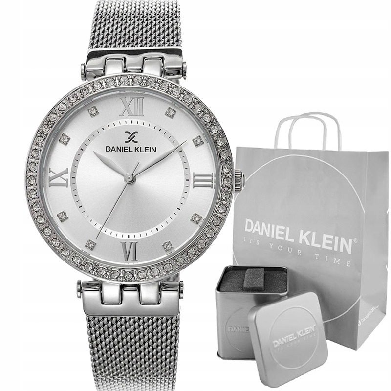 Elegantní dámské hodinky Daniel Klein Erica se zirkony Síťovina Gravírování