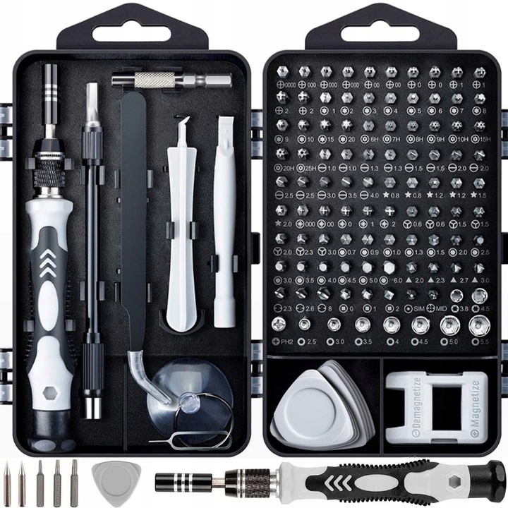 ZESTAW NARZĘDZI WKRĘTAKI PRECYZYJNE KOŃCÓWKI 115EL