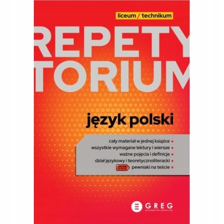 

Język polski Repetytorium Liceum i technikum Greg