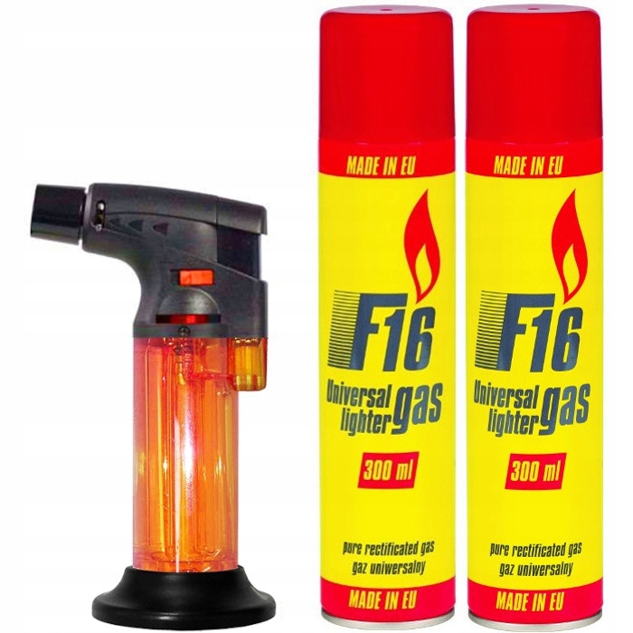 

Zestaw F16 Palnik Gazowy Zapalarka 2x Gaz 300ml