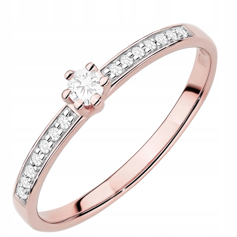 Zlatý Prstýnek pr. 585 14k Laboratorní diamanty 0,17ct