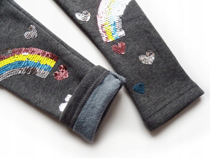 

Legginsy Ocieplane Futerkiem Tęcza Cekinki 104/110