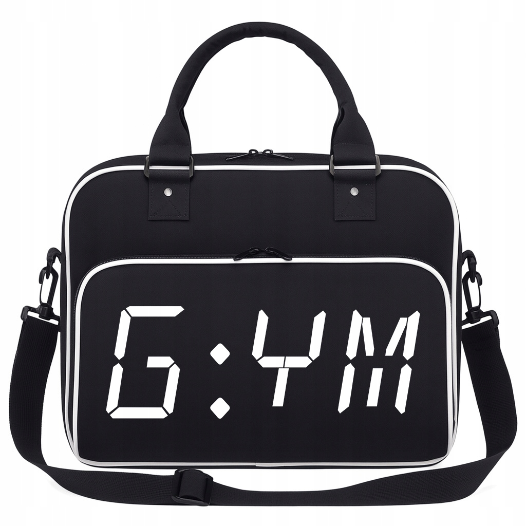 Torba Czarna G Y M Na Siłownię Trening Pilates Fitness Jogę Sport Pojemna