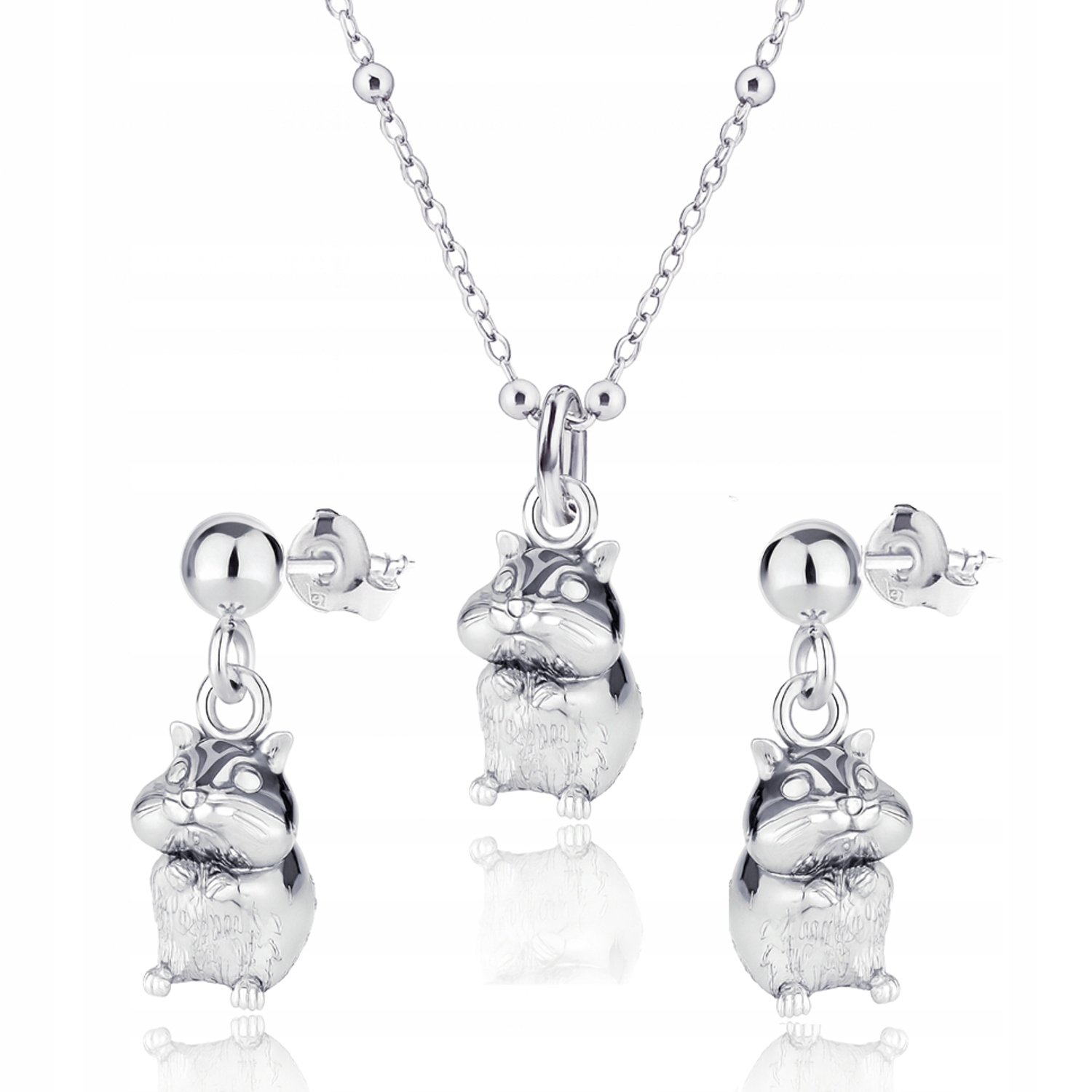 Křeček Křeček 3D Stříbrný kuličkový komplet šperků stříbro 925