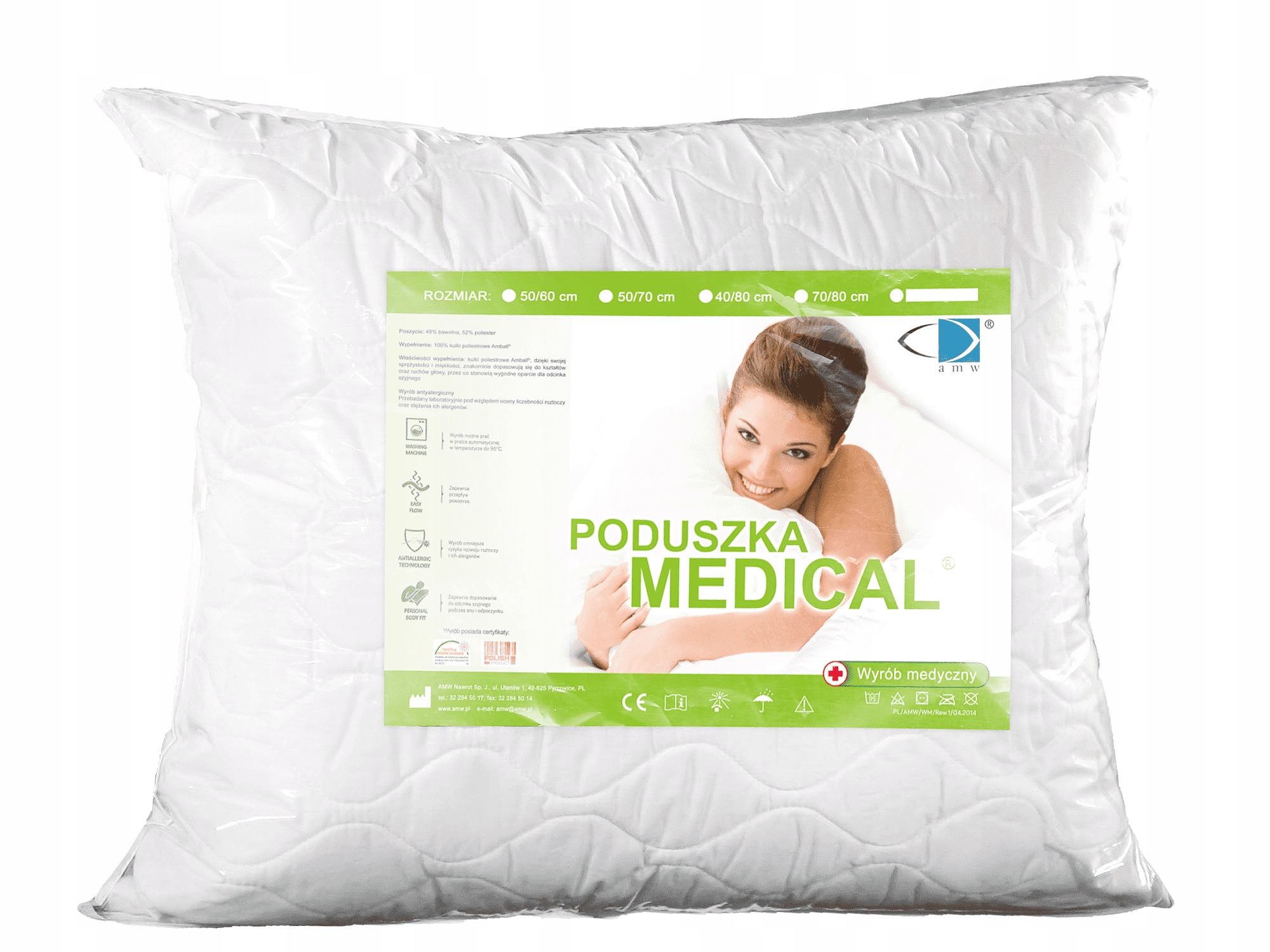 

Poduszka 70x80 Medical Amw Z Zamkiem
