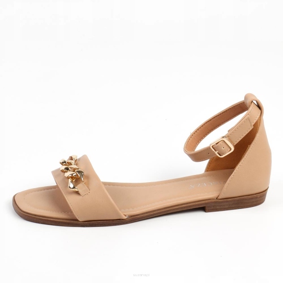 

Beżowe płaskie sandały damskie Vinceza 17189 r39