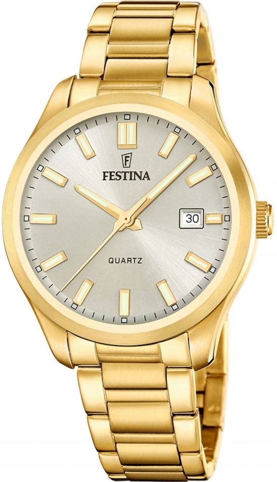 Pánské hodinky Festina 20740/1 zlaté klasické