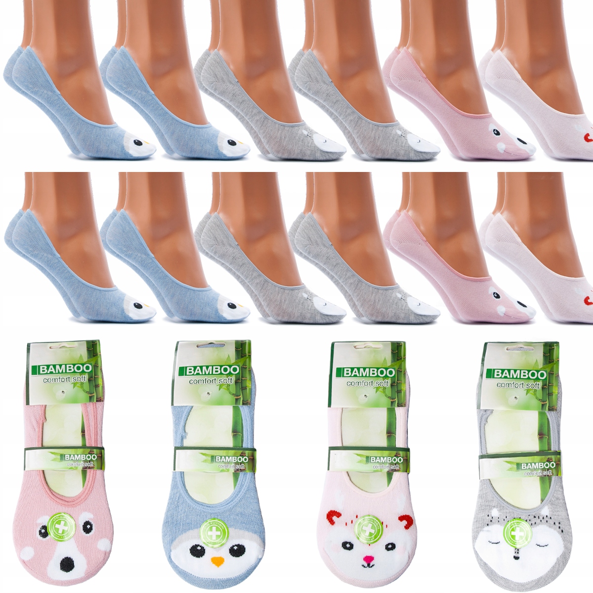 

12 x Stopki Bawełniane Skarpetki Kolorowe 39-41