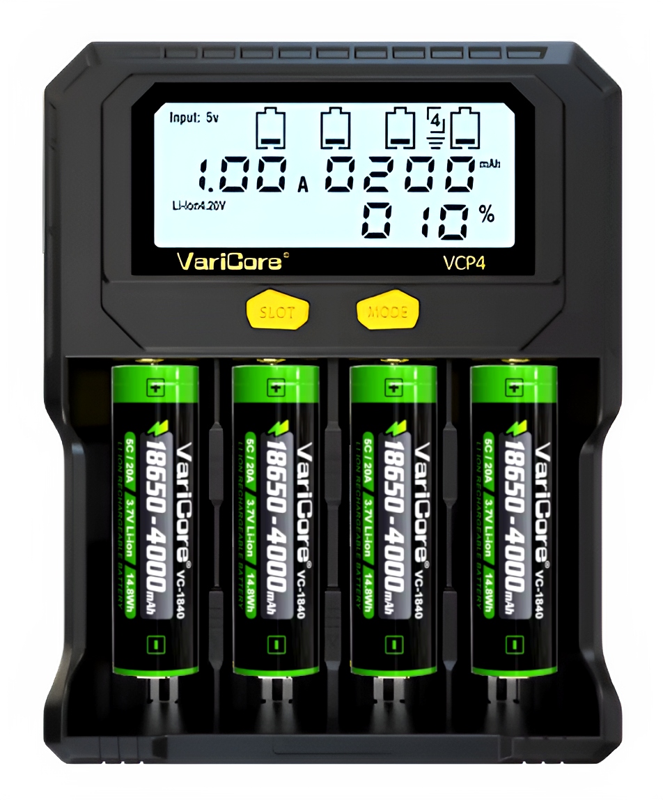 Nabíjačka VariCore VCP4 pre Aa 21700 26650 akumulátor 18650 4000 mAh 4ks