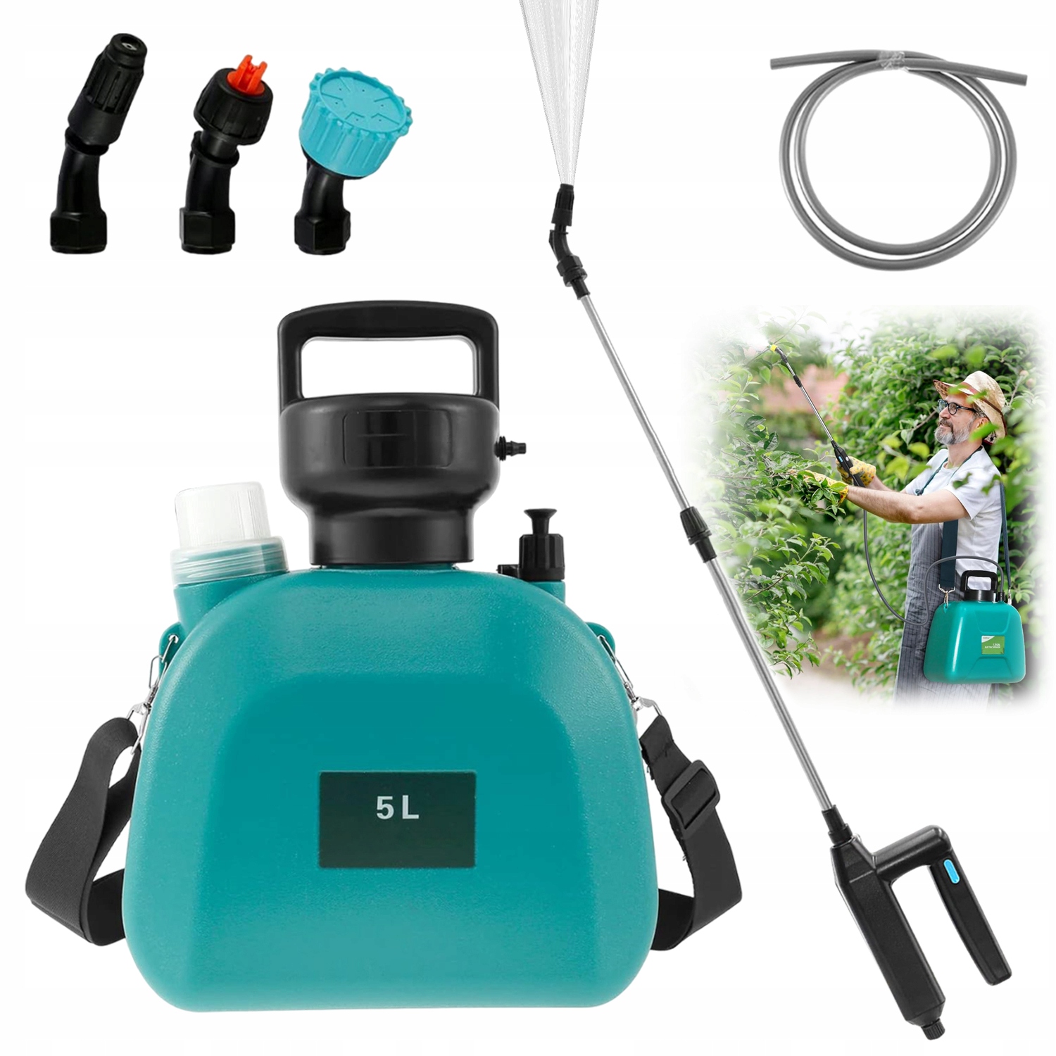 Akumulátorový Ruční Tlakový Postřikovač 5 L 3 Trysky